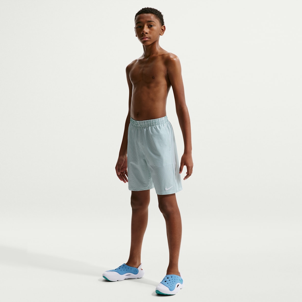 나이키 스윔 브레이커 주니어(남아) 리플 텍스처 7인치 브리프 라인드 발리 쇼츠