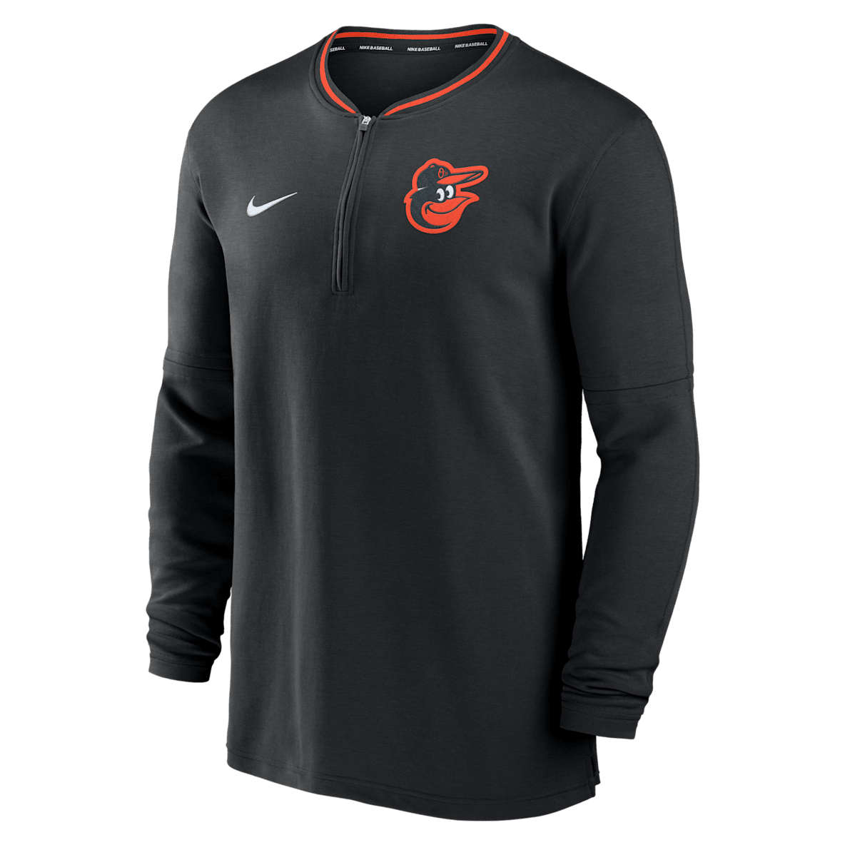 Baltimore Orioles Authentic Collection Baltimore Orioles Authentic Collection Playera de manga larga Nike Dri-FIT de la MLB de medio cierre para hombre