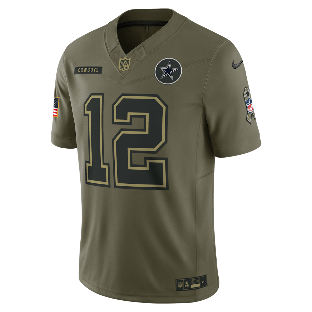Roger Staubach Dallas Cowboys Salute to Service Retired Roger Staubach Dallas Cowboys Salute to Service Retired Men's Nike Dri-FIT NFL Limited Jersey