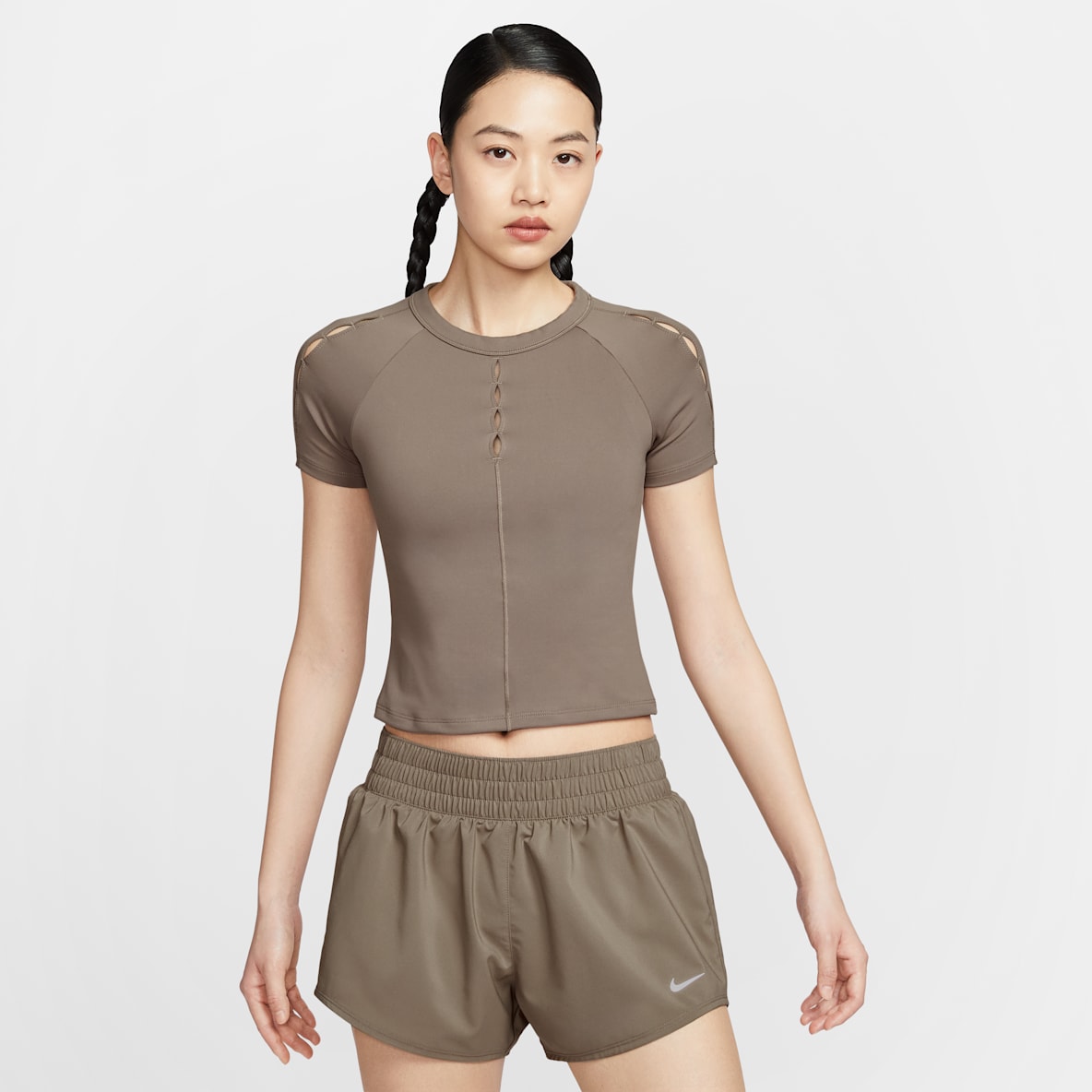 Nike One Fitted Nike One Fitted Women's Dri-FIT Cropped Short-Sleeve Top