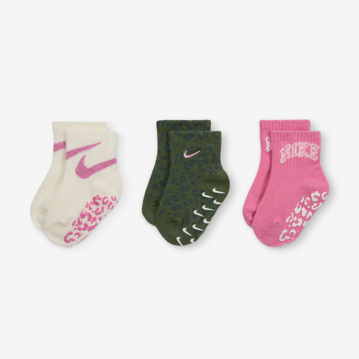 Nike Swoosh Spirit Baby Gripper Socks (3 Pairs)