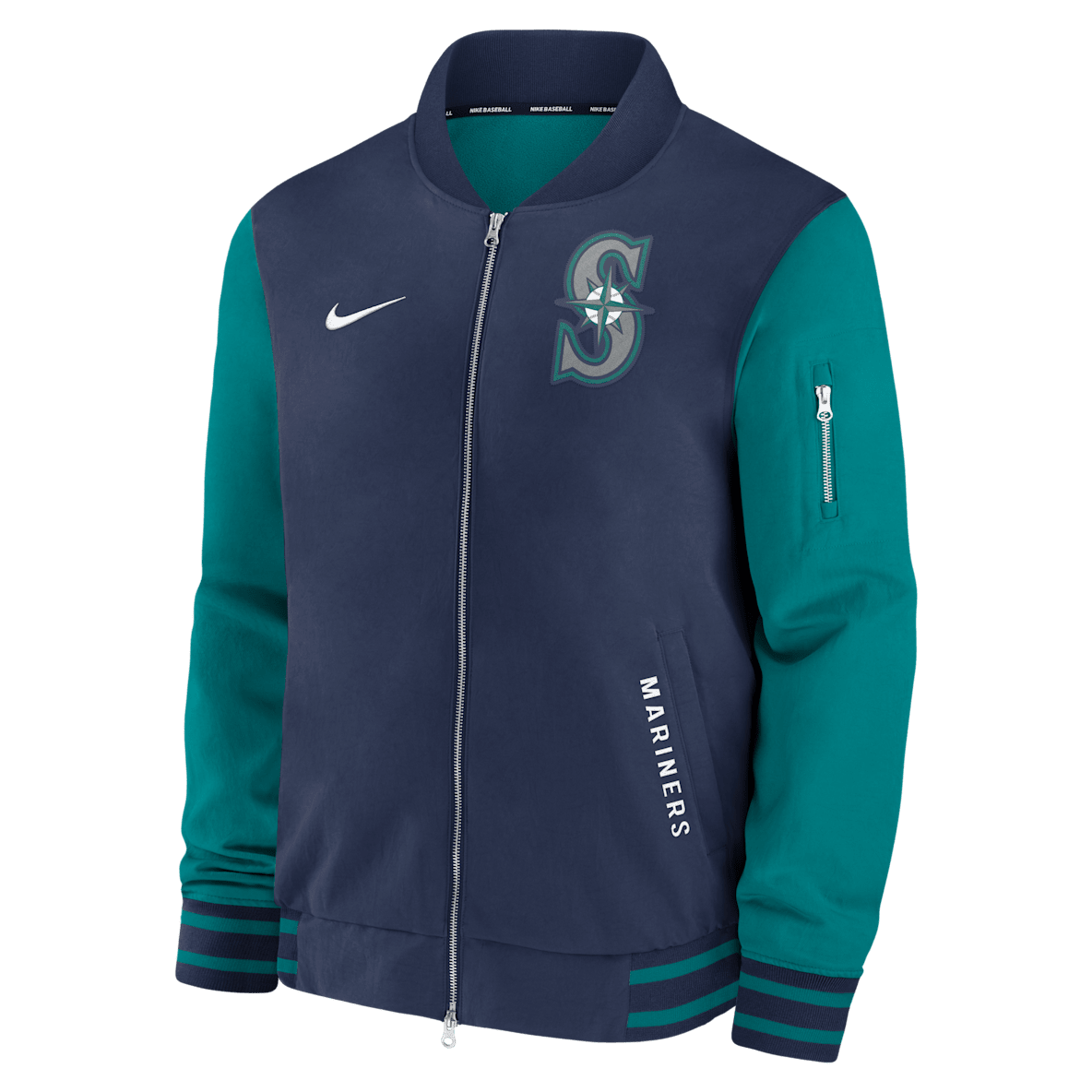 Seattle Mariners Authentic Collection Dugout Seattle Mariners Authentic Collection Dugout Men's Nike MLB Full-Zip Bomber Jacket