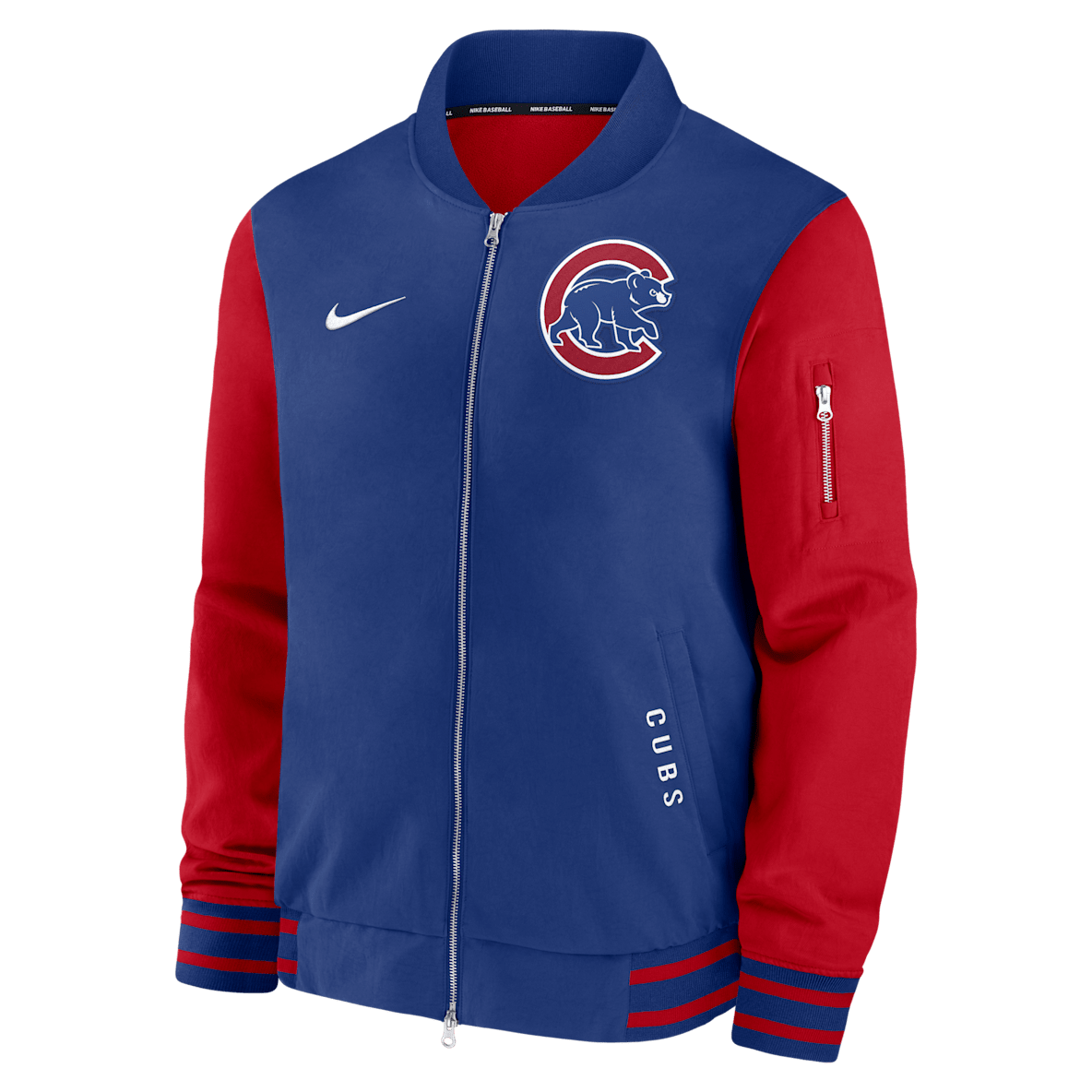 Chicago Cubs Authentic Collection Dugout Men's Nike MLB Full-Zip Bomber Jacket