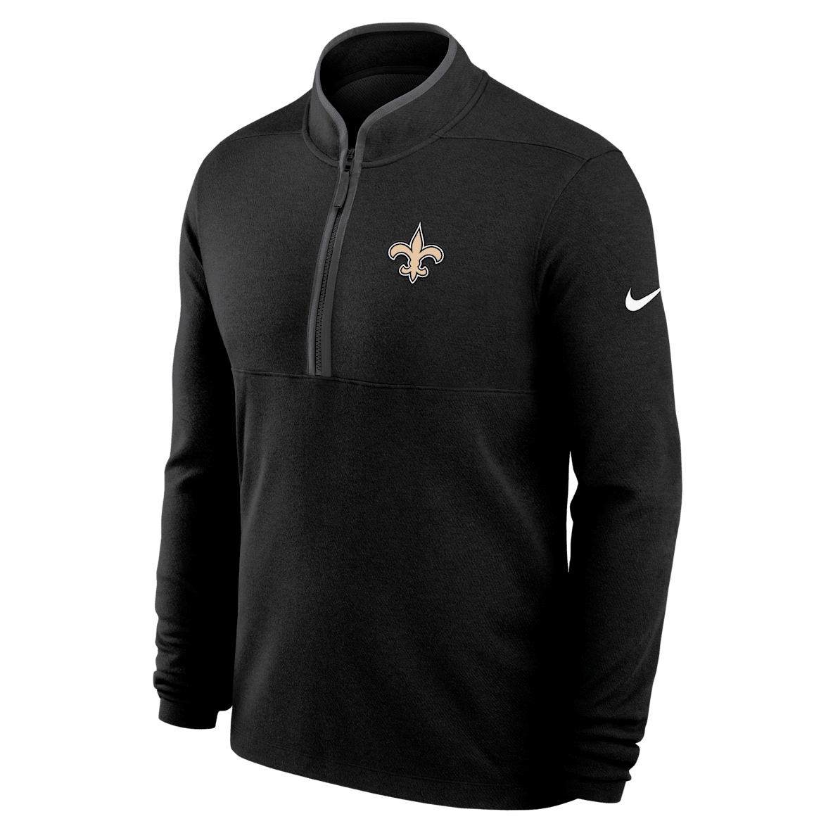New Orleans Saints Logo Victory New Orleans Saints Logo Victory Men's Nike Dri-FIT NFL 1/2-Zip Long-Sleeve Top