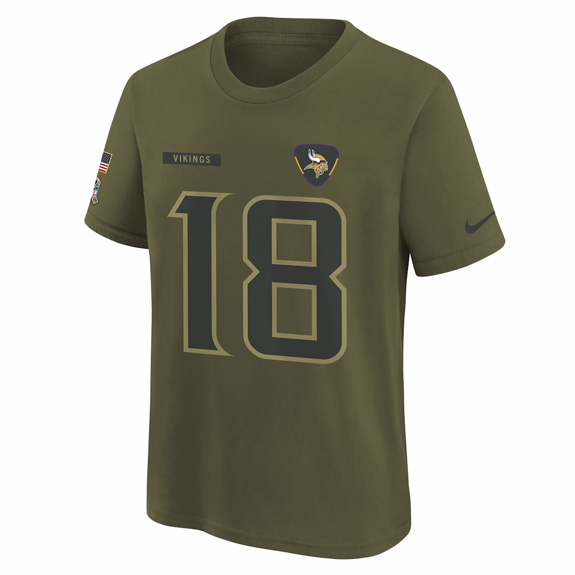 Justin Jefferson Minnesota Vikings Salute to Service Justin Jefferson Minnesota Vikings Salute to Service Big Kids’ Nike NFL T-Shirt