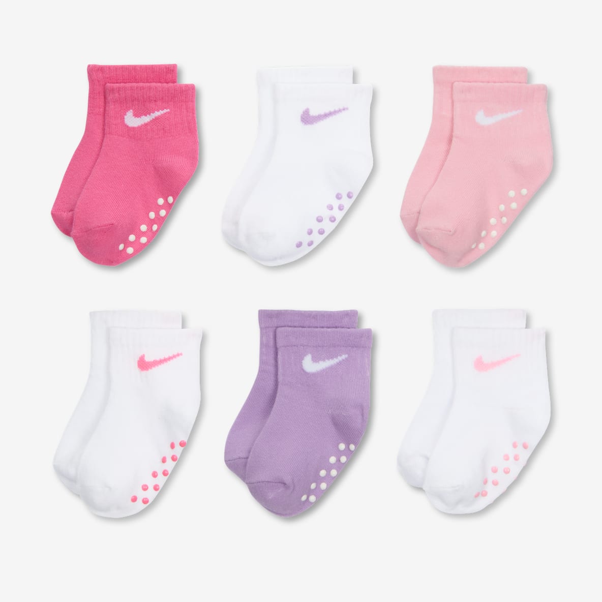 Nike Baby (12-24) Pop Colour Ankle Gripper Socks (6 Pairs)