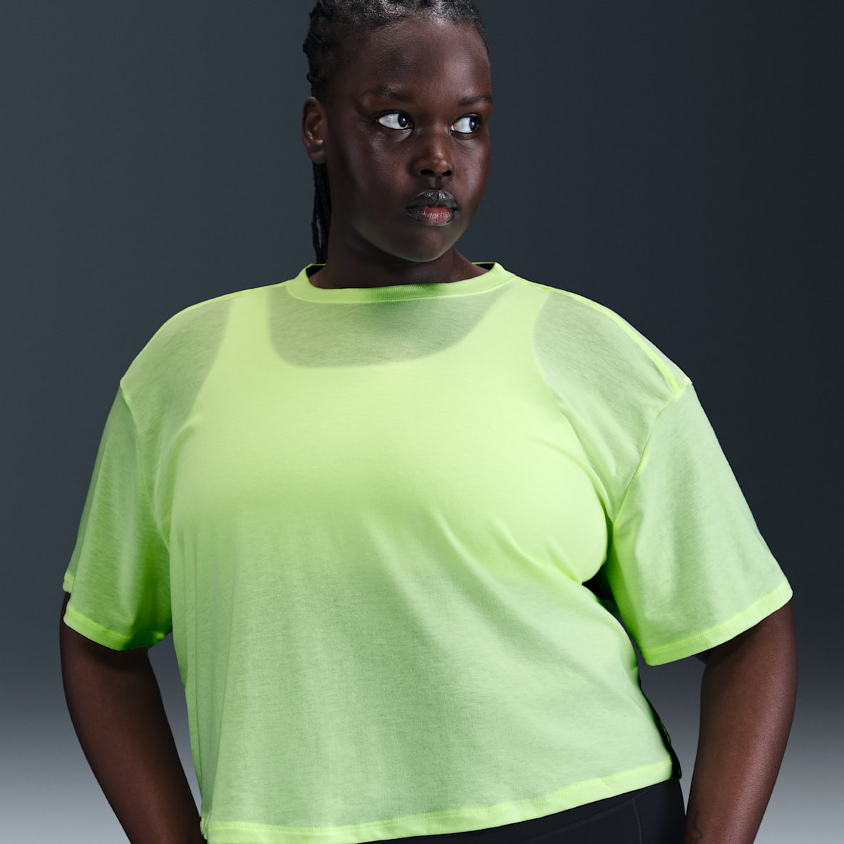 Nike One Relaxed Nike One Relaxed Women's Dri-FIT Cropped Short-Sleeve Top (Plus Size)