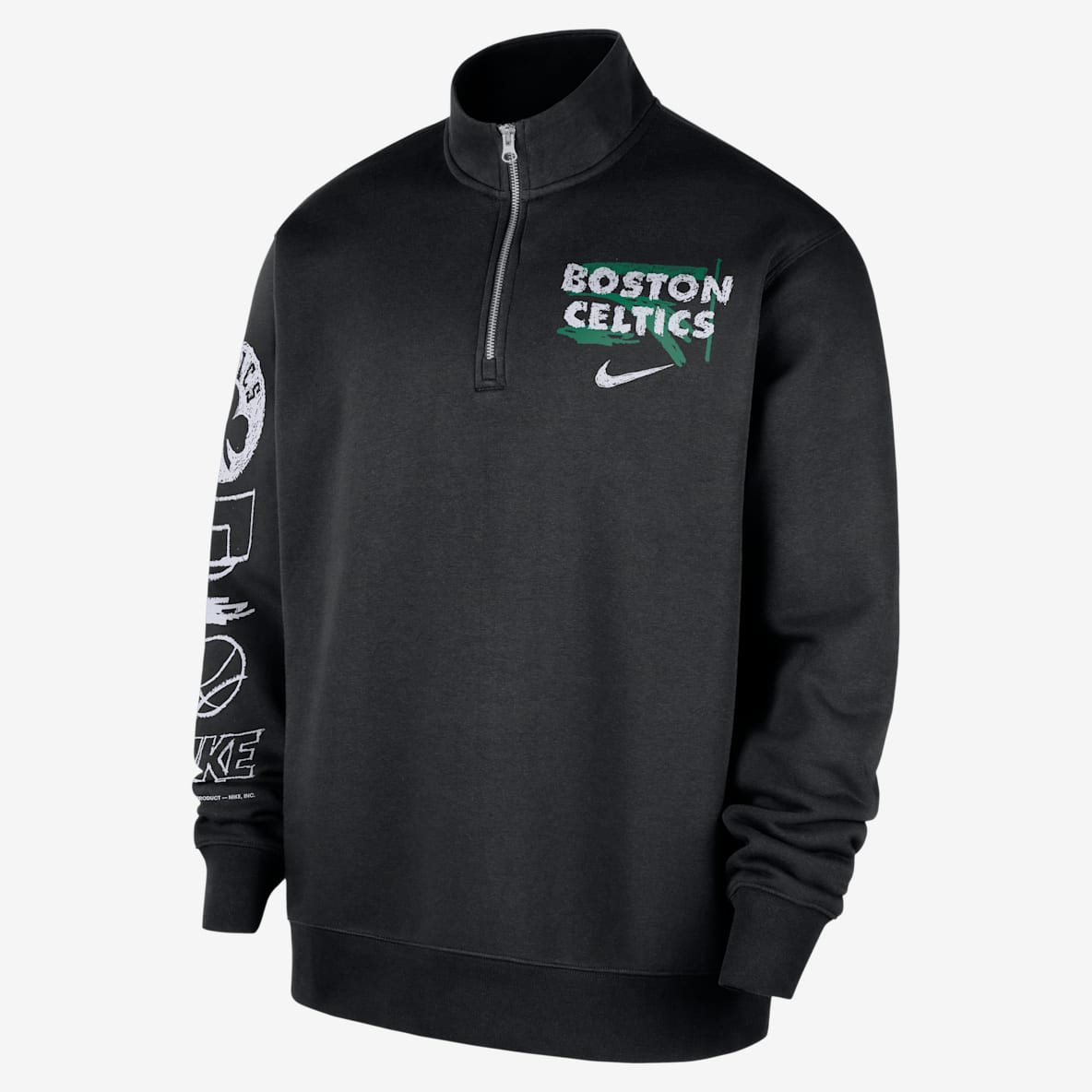 Boston Celtics Courtside Nike NBA Club Oberteil mit Halbreißverschluss für Herren