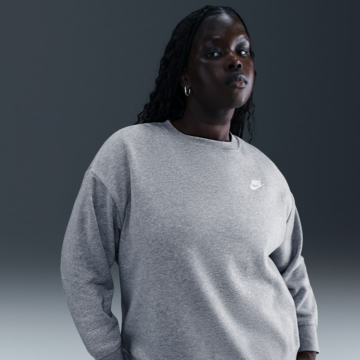 Nike Sportswear Club Fleece Nike Sportswear Club Fleece Women's Loose Crew-Neck Sweatshirt (Plus Size)