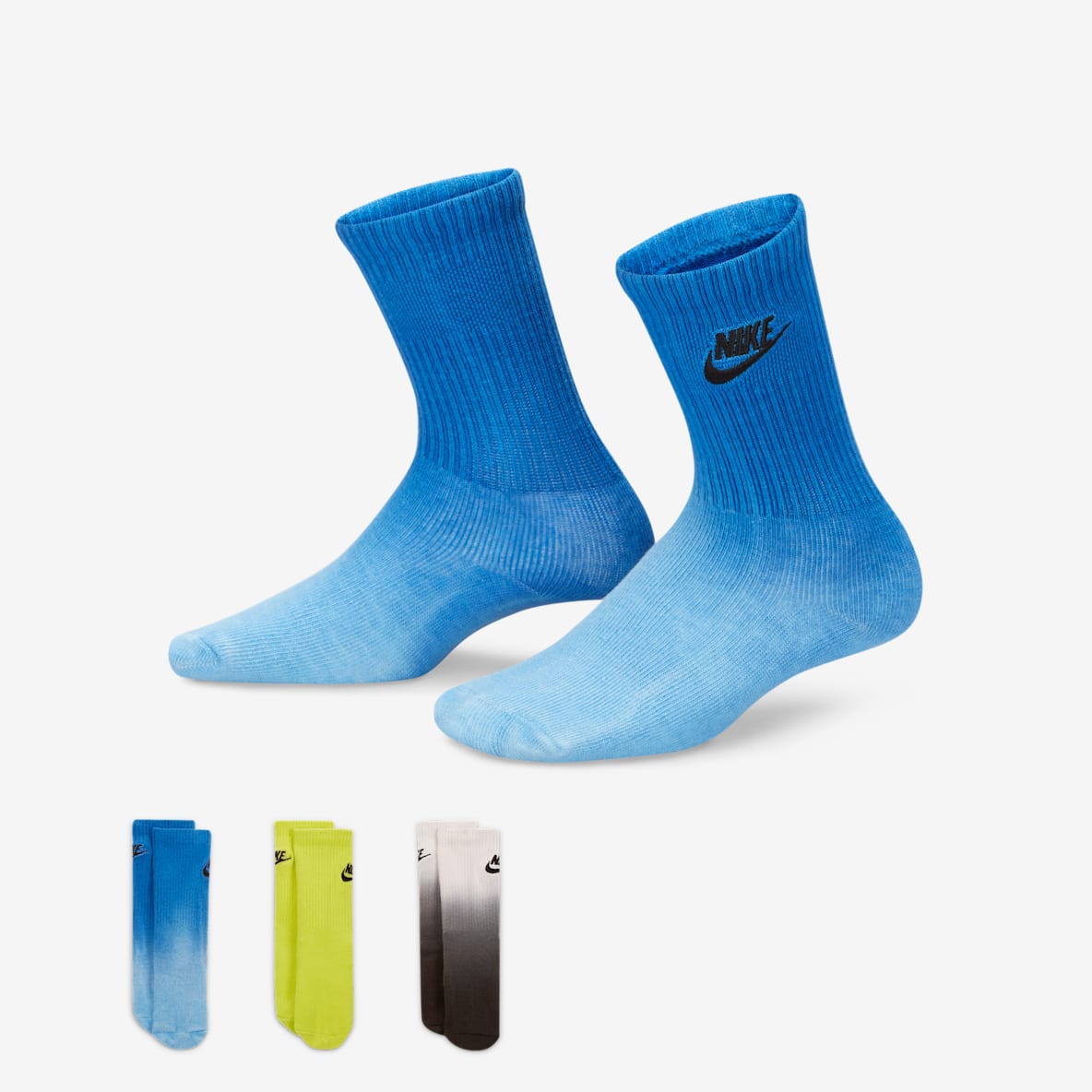 Nike Nike Calcetines largos para niños talla pequeña (paquete de 3)
