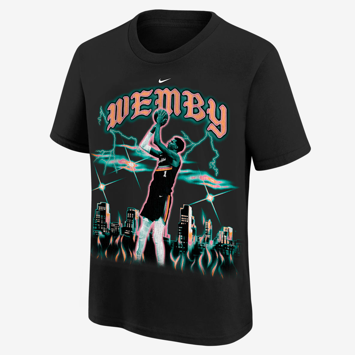 Victor Wembanyama San Antonio Spurs City Edition Big Kids' Nike NBA T-Shirt