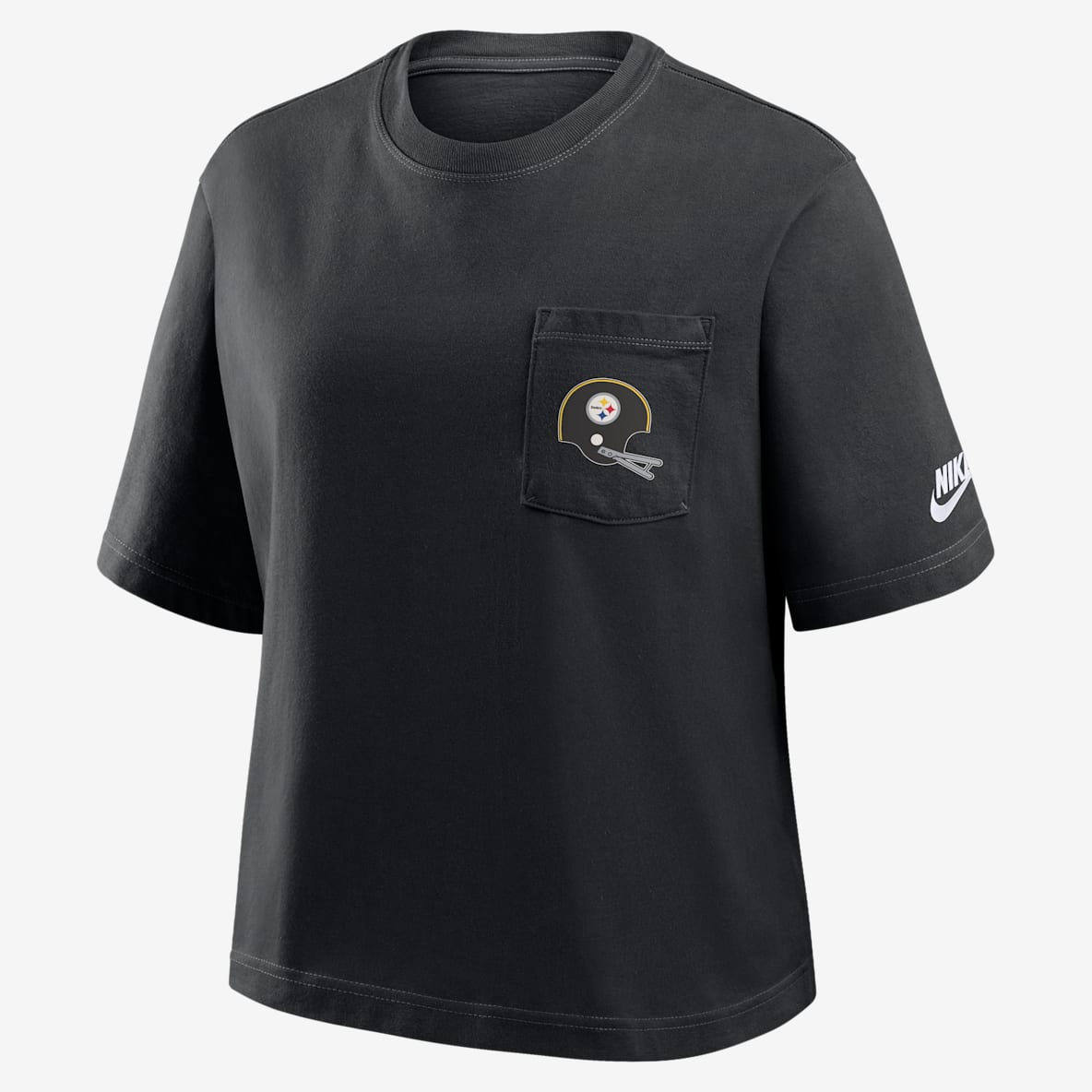 Pittsburgh Steelers Rewind Pocket Boxy Pittsburgh Steelers Rewind Pocket Boxy Playera Nike de la NFL para mujer
