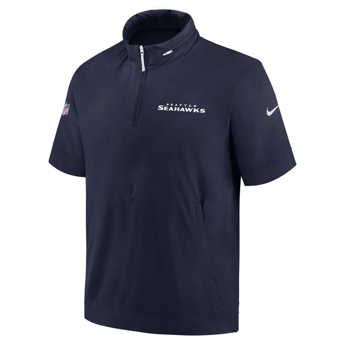 Seattle Seahawks Sideline Coach Seattle Seahawks Sideline Coach Men's Nike NFL 1/2-Zip Short-Sleeve Hooded Jacket