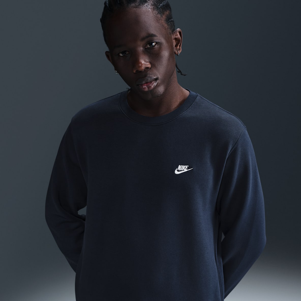 Nike Club Sudadera de cuello redondo de tejido Fleece para hombre