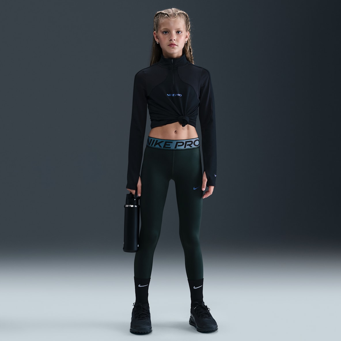 Nike Pro Nike Pro Big Kids' (Girls') Dri-FIT Leggings with Shine Accents