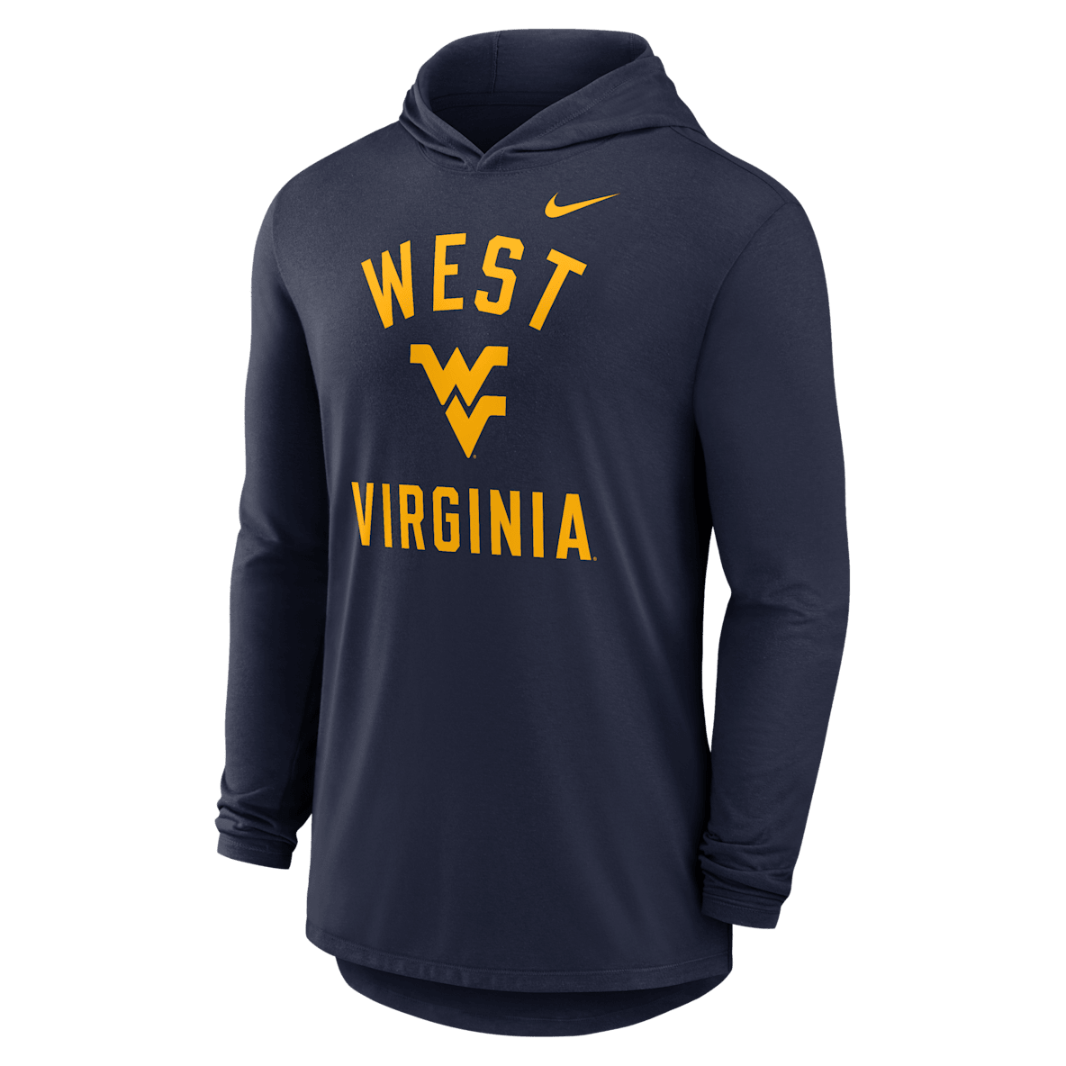 West Virginia Campus Arch West Virginia Campus Arch Men's Nike Dri-FIT College Long-Sleeve Hooded T-Shirt