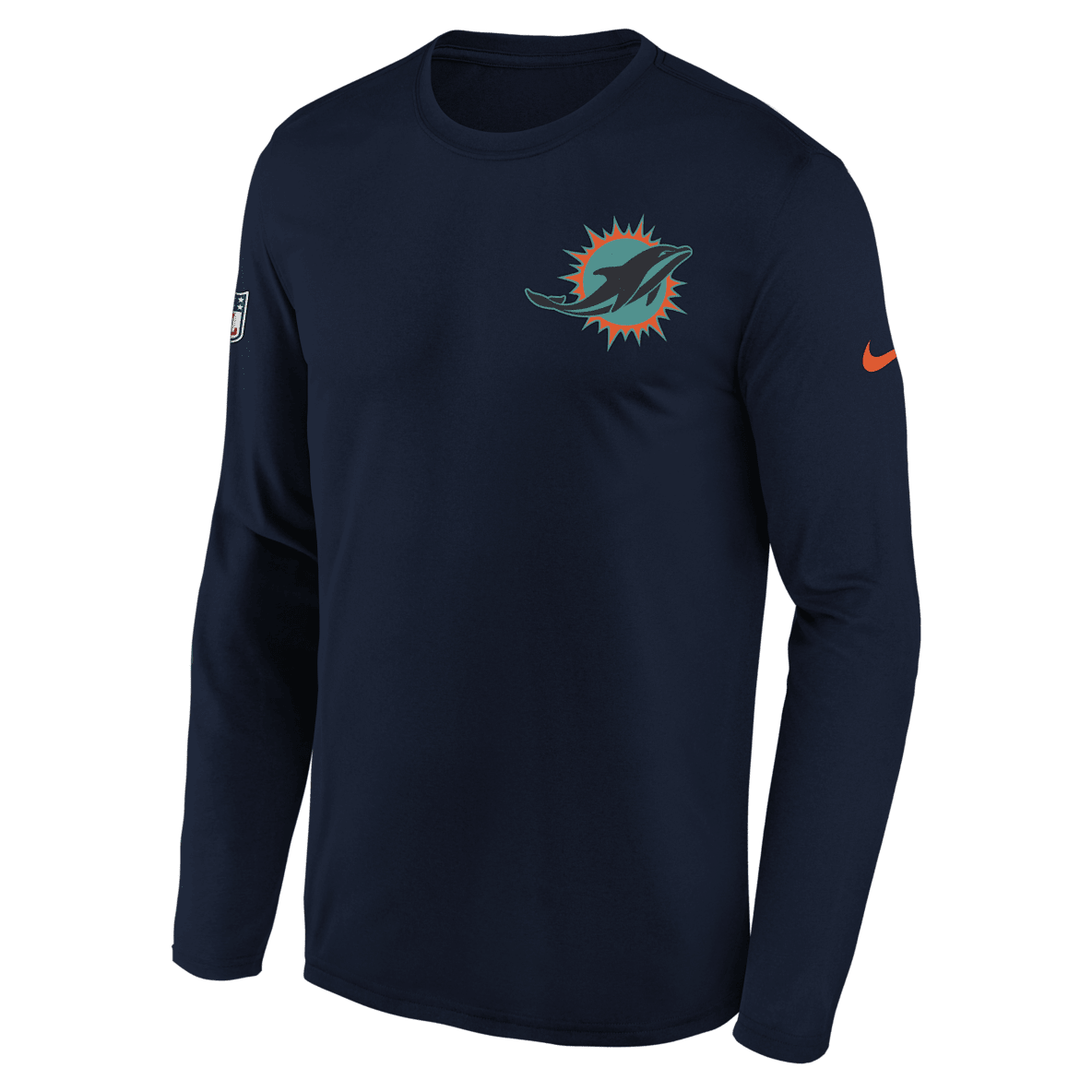 Miami Dolphins Rivalry Sideline Legend Miami Dolphins Rivalry Sideline Legend Playera de manga larga Nike Dri-FIT de la NFL para niños talla grande