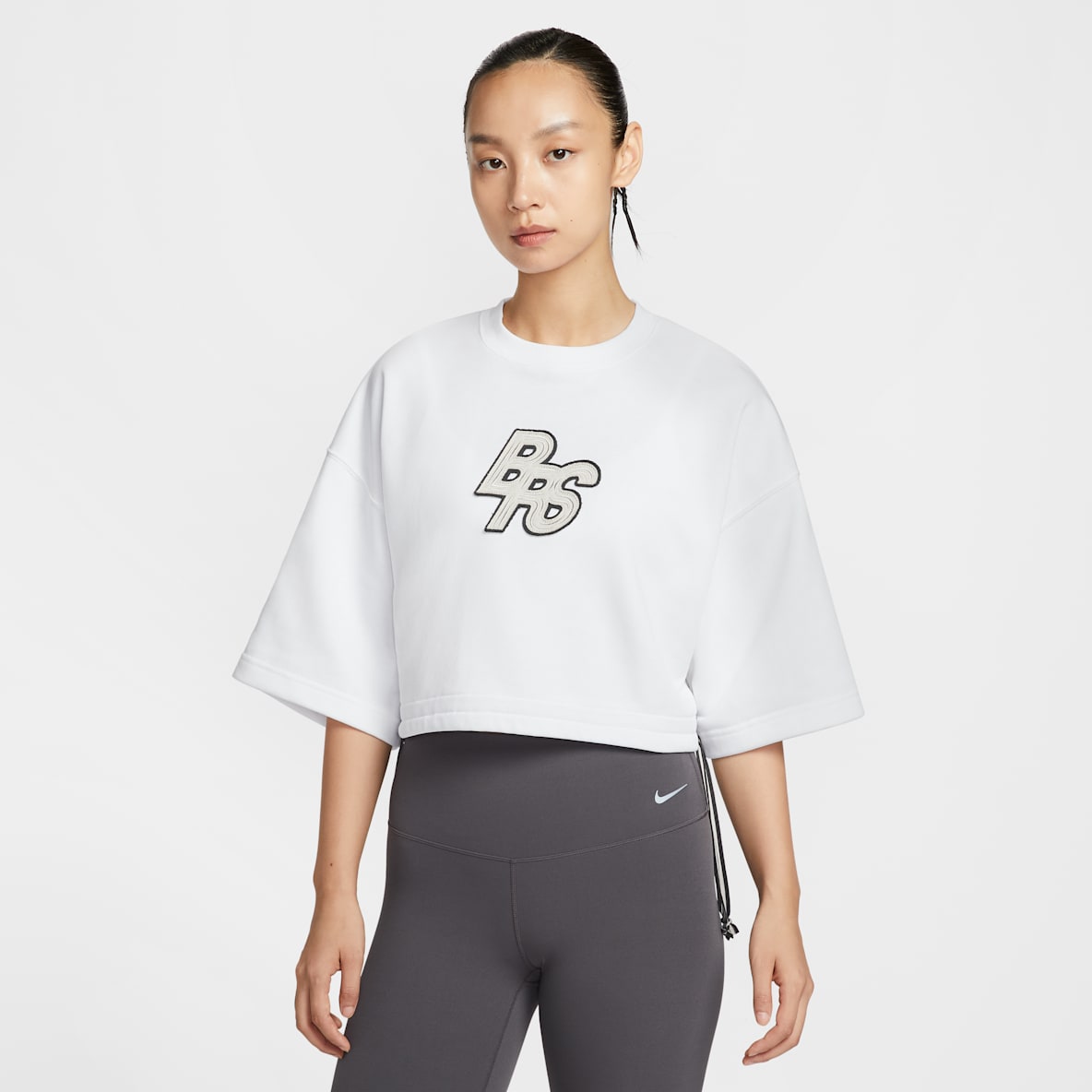 Nike Sportswear Phoenix Fleece Nike Sportswear Phoenix Fleece เสื้อแขนสั้นเอวลอยผ้าเฟรนช์เทรีผู้หญิง