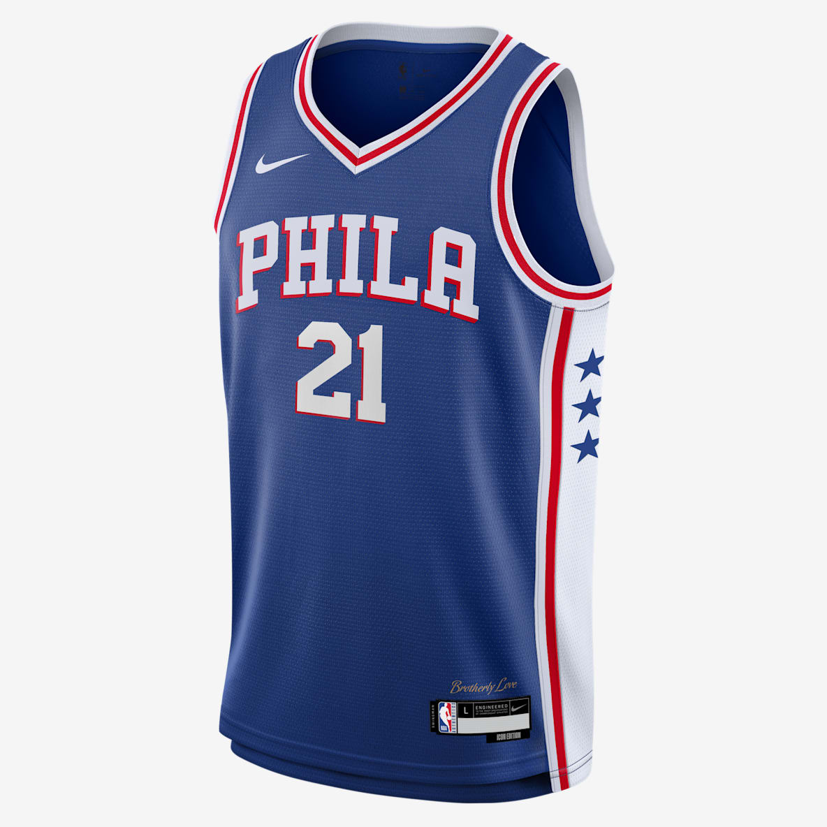 Joel Embiid Philadelphia 76ers 2023/24 Icon Edition Big Kids' Nike NBA Swingman Jersey