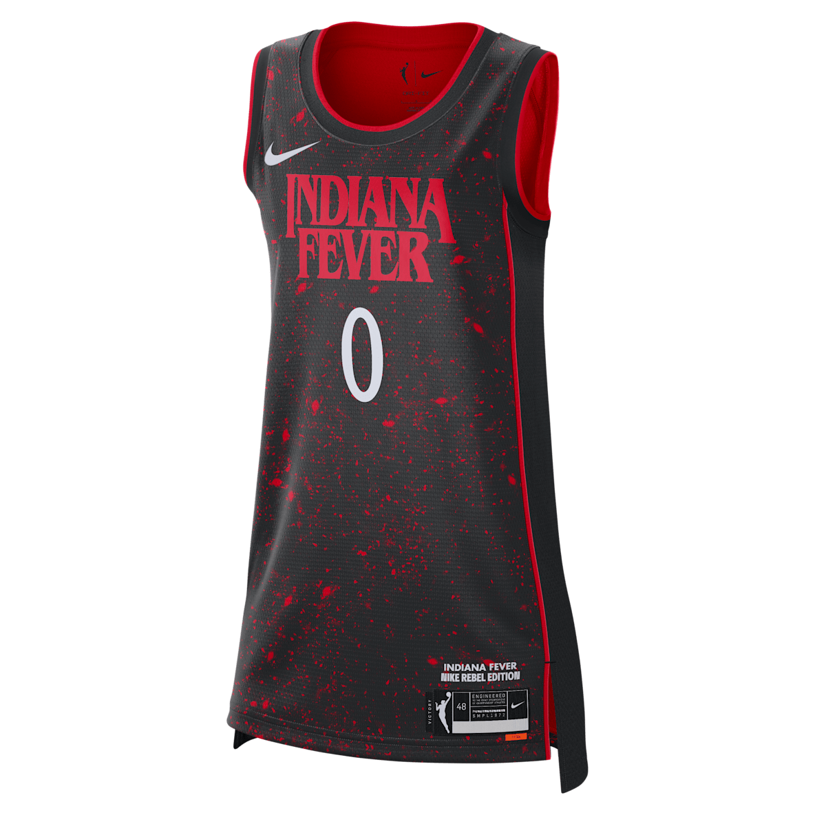 Kelsey Mitchell Indiana Fever x Stranger Things 2025 Rebel Edition Kelsey Mitchell Indiana Fever x Stranger Things 2025 Rebel Edition Jersey Nike Dri-FIT de la WNBA Victory para mujer