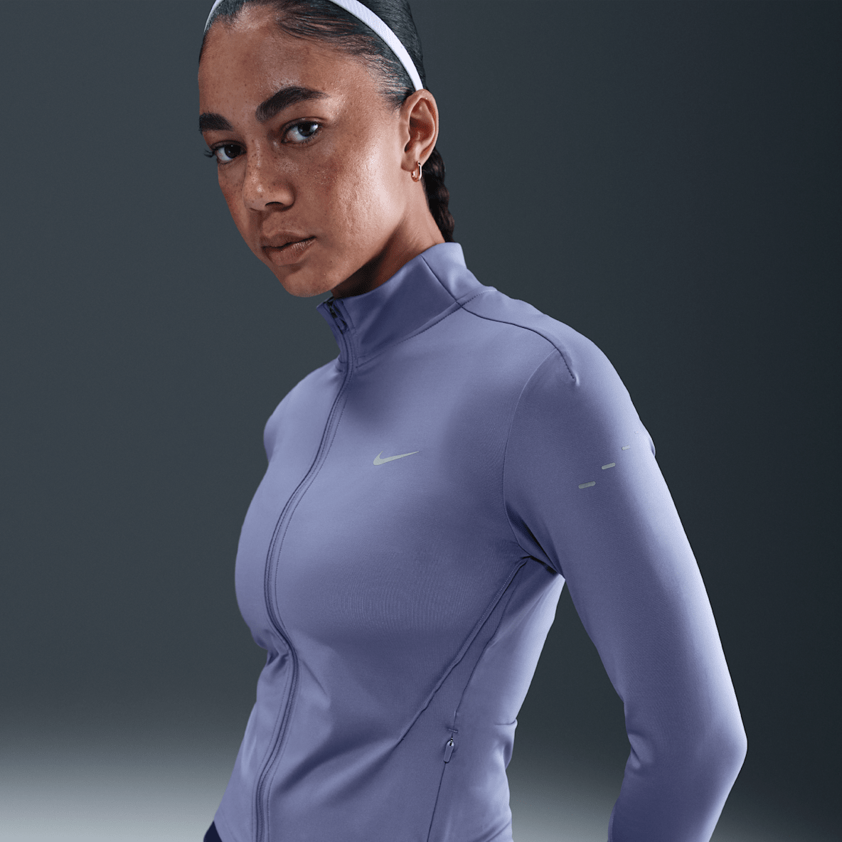 Nike Swift Nike Swift Playera de correr Dri-FIT de cierre completo capa intermedia para mujer