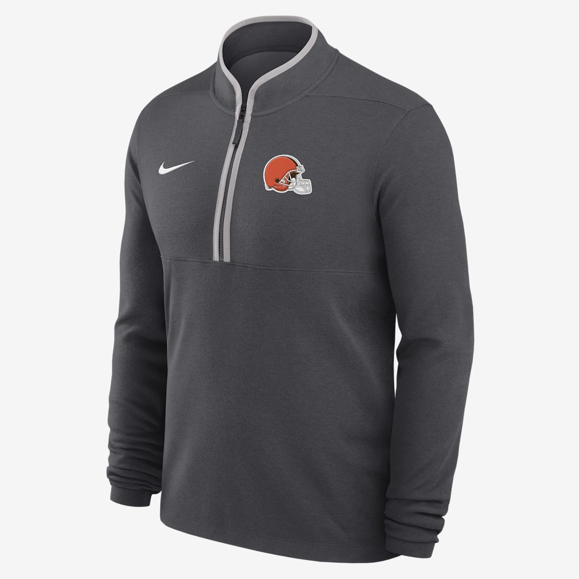 Cleveland Browns Logo Victory Men's Nike Dri-FIT NFL 1/2-Zip Long-Sleeve Top
