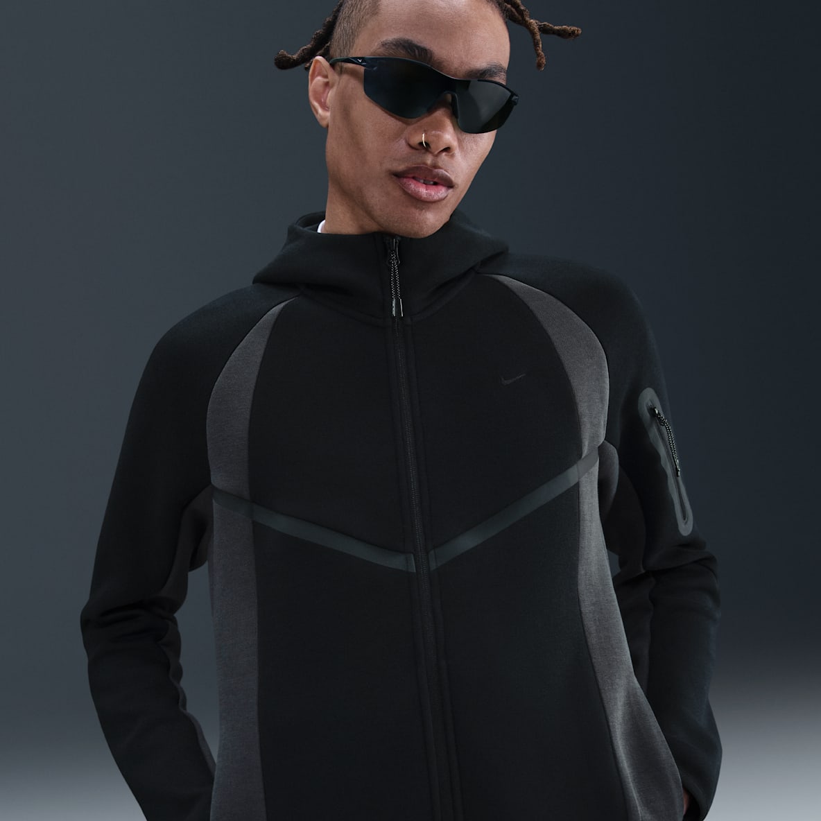 Nike Tech Nike Tech Veste à zip Windrunner en Fleece à couleurs contrastées pour homme