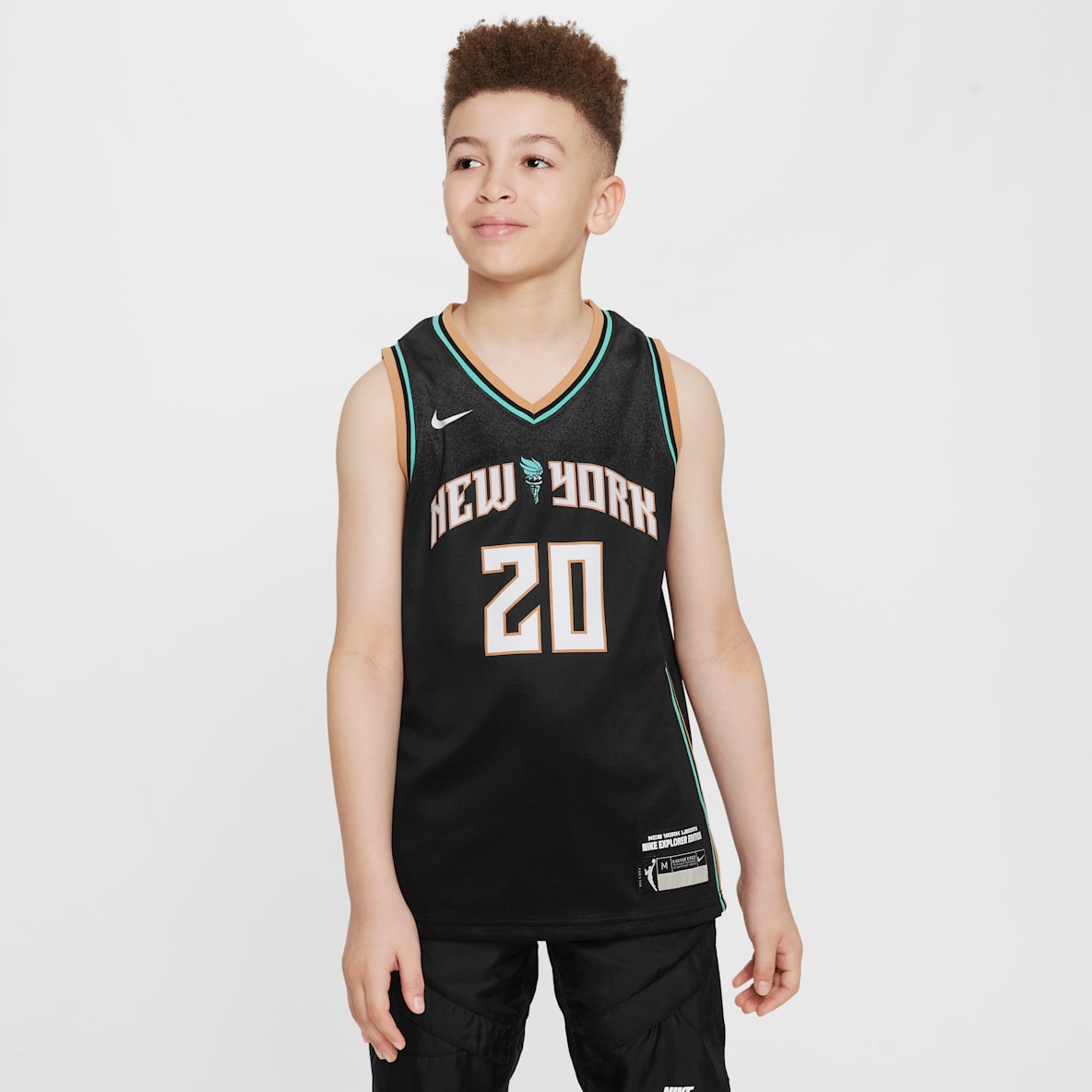 Sabrina Ionescu New York Liberty 2024 Explorer Edition Sabrina Ionescu New York Liberty 2024 Explorer Edition Jersey de la WNBA de alero polivalente Nike Dri-FIT para niño talla grande