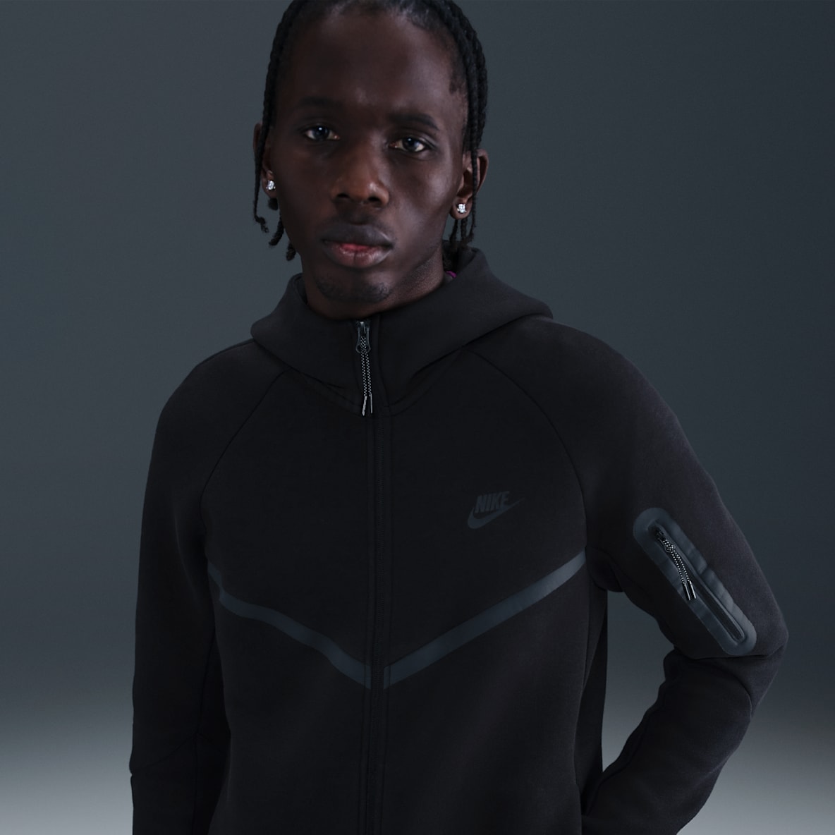 Nike Tech Pánská flísová bunda Windrunner se zipem po celé délce