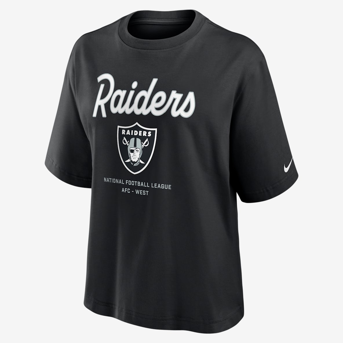 Las Vegas Raiders Essential Script Boxy Women's Nike NFL T-Shirt