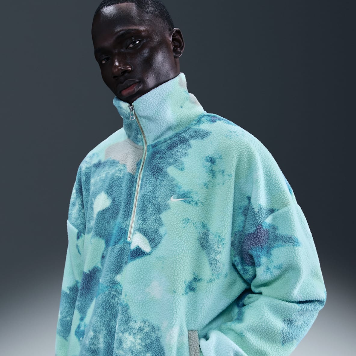 Nike Chamarra de medio cierre Therma-FIT para hombre