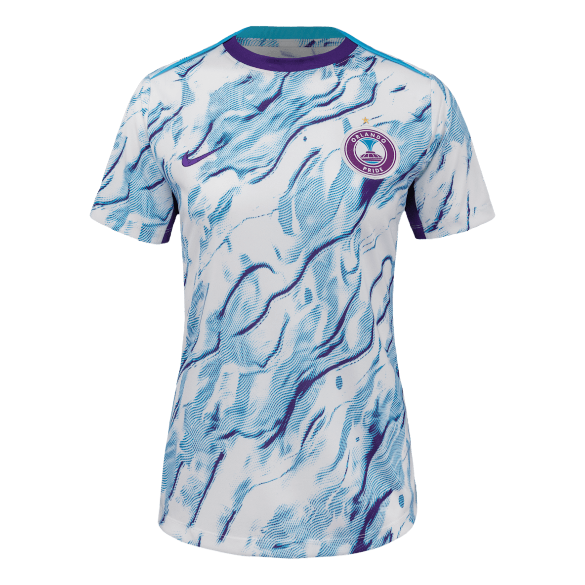 Orlando Pride 2025 Women's Nike NWSL Short-Sleeve Pre-Match Top