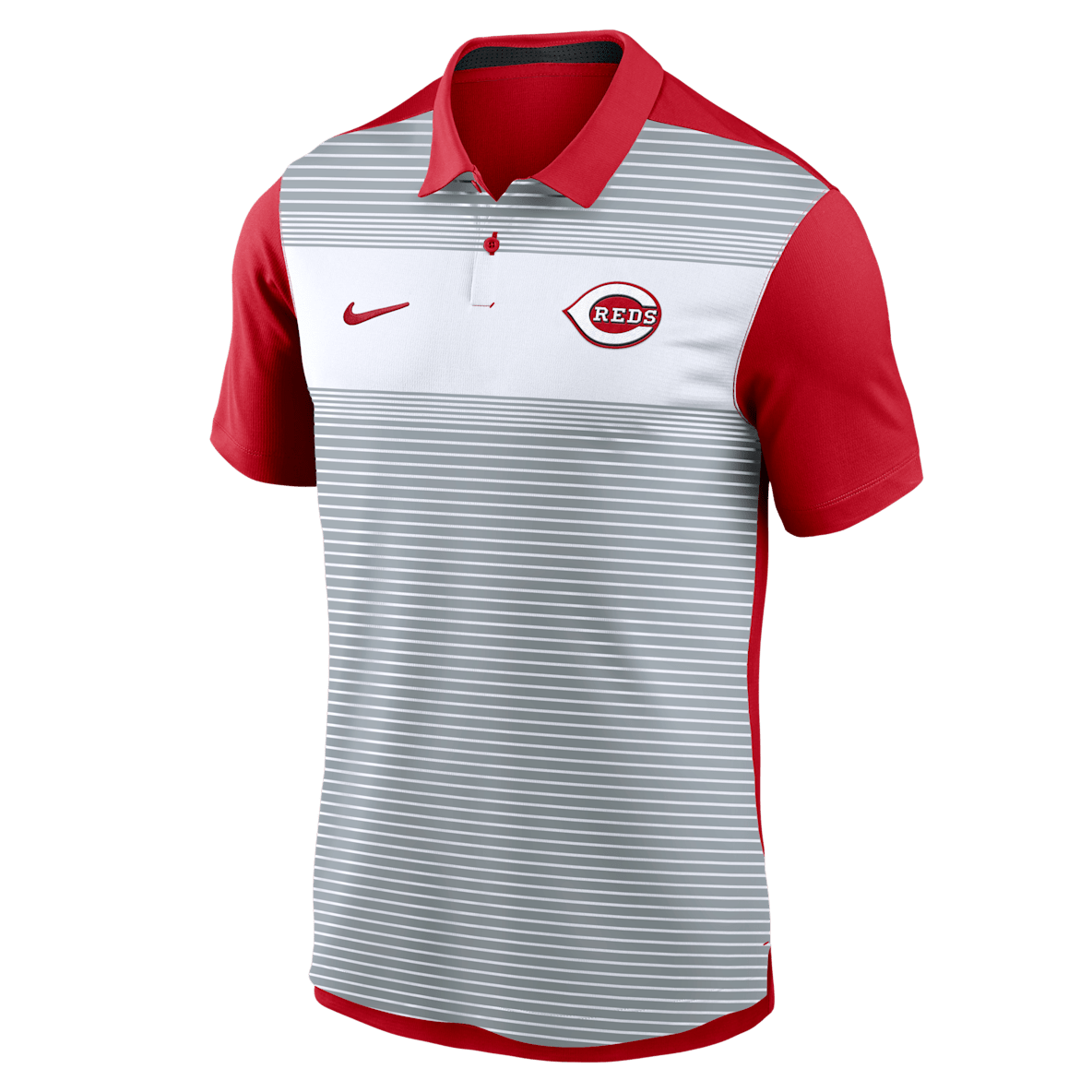 Cincinnati Reds Striped Vapor Polo Cincinnati Reds Striped Vapor Polo Men's Nike Dri-FIT MLB Polo