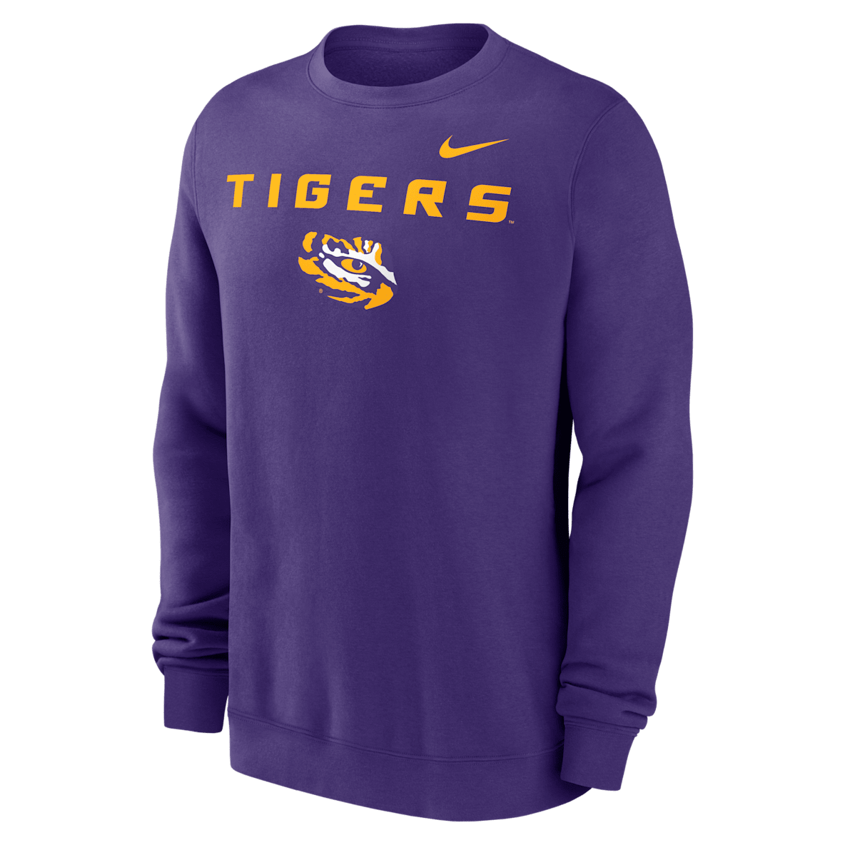 LSU Tigers Primetime Primary Stack LSU Tigers Primetime Primary Stack Men's Nike College Pullover Crew