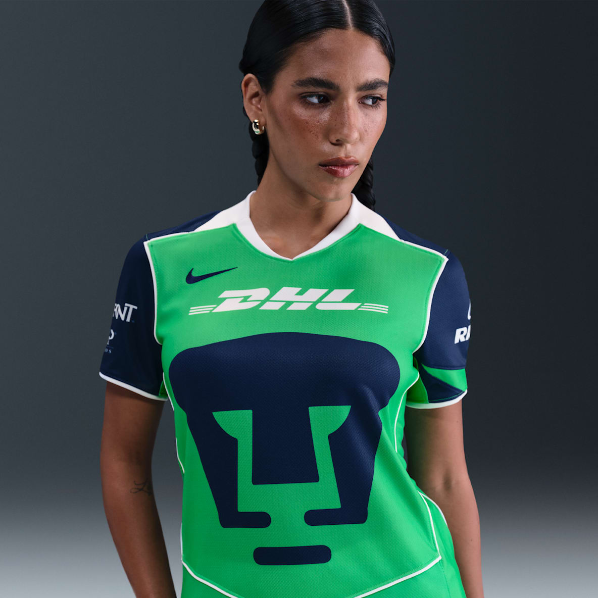 Pumas UNAM alternativo 2025/26 Stadium Jersey de fútbol Nike Dri-FIT Total 90 Replica para mujer