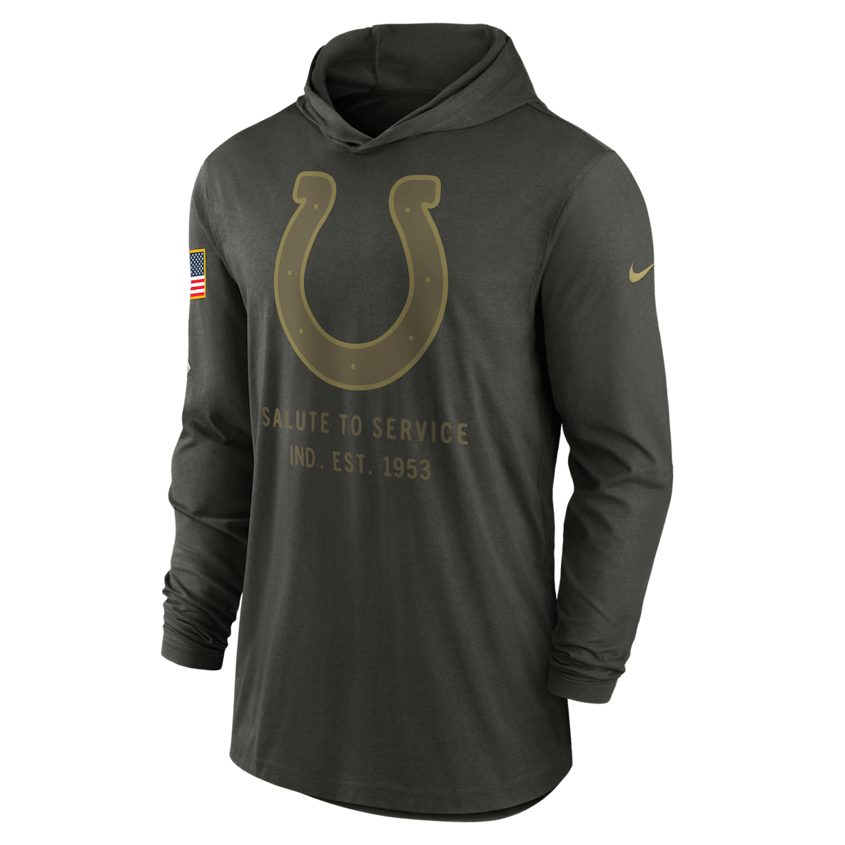 Indianapolis Colts Salute to Service Sideline Men’s Nike Dri-FIT NFL Long-Sleeve Hooded Top