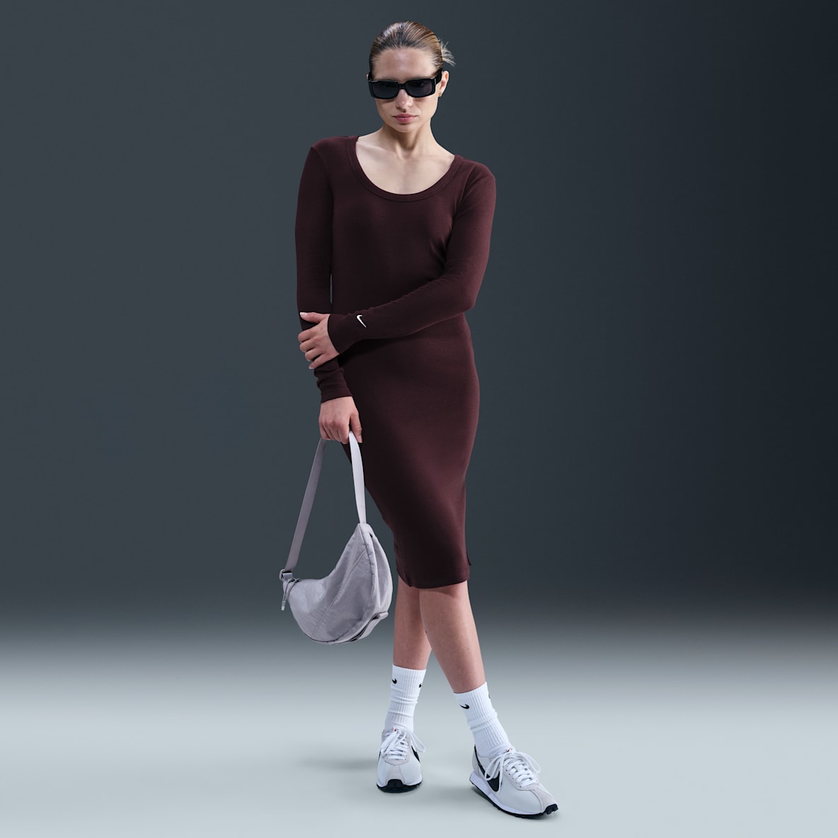 Nike Sportswear Chill Knit Nike Sportswear Chill Knit Women's Tight Long-Sleeve Midi Mini-Rib Dress