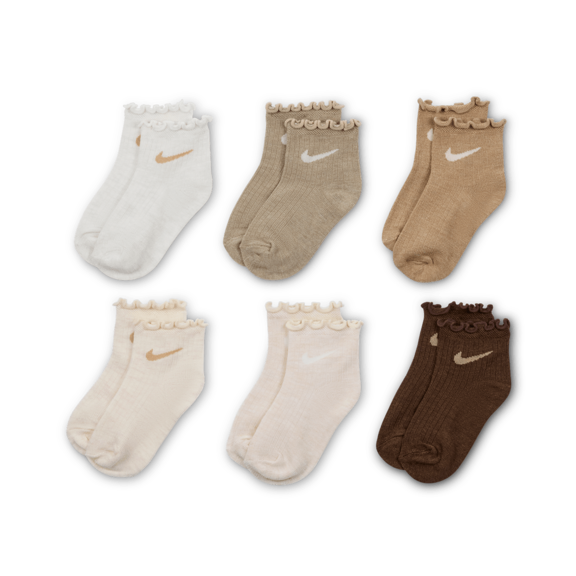 Nike Nike Little Kids' Lettuce Welt Ankle Socks (6 Pairs)