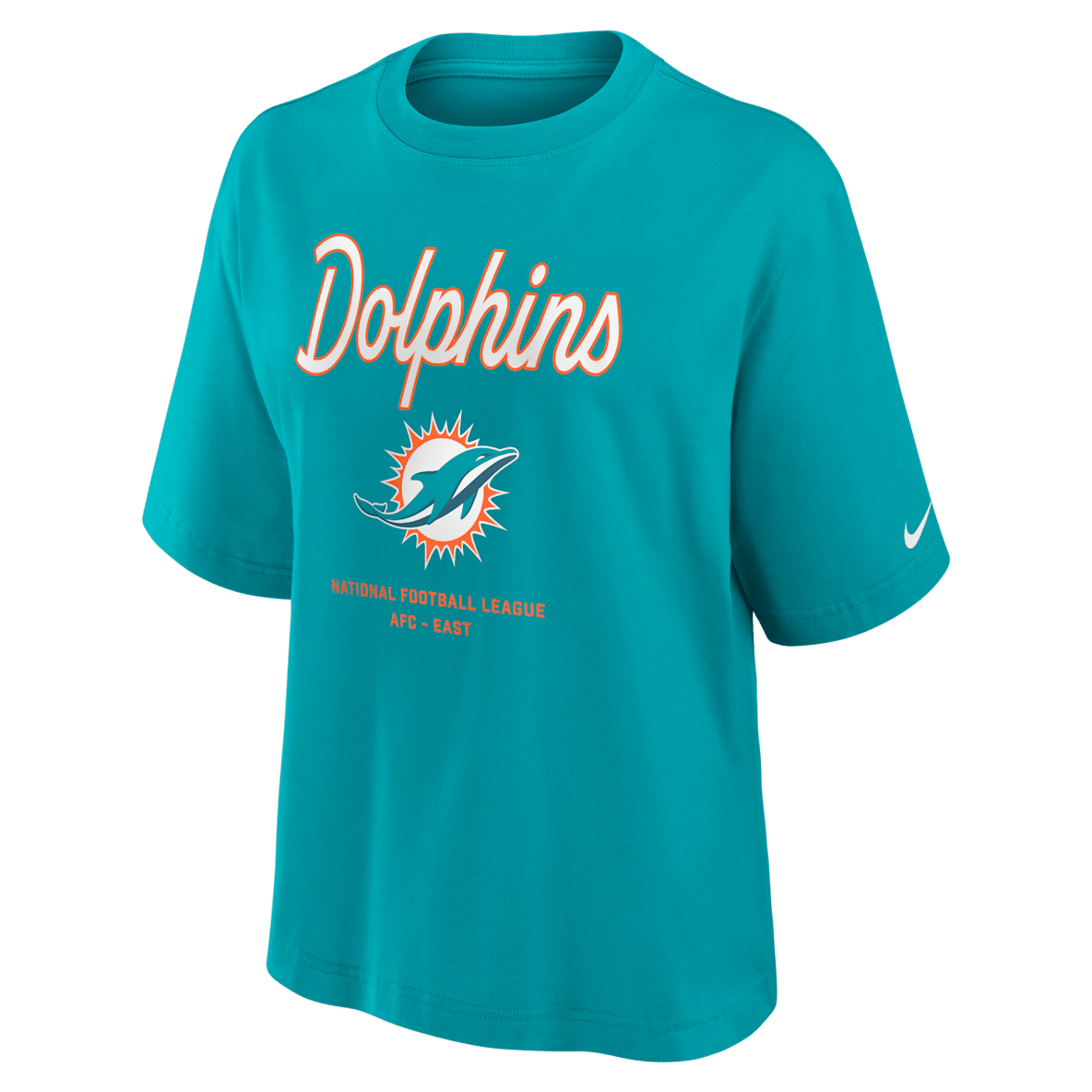 Miami Dolphins Essential Script Boxy Miami Dolphins Essential Script Boxy Women's Nike NFL T-Shirt