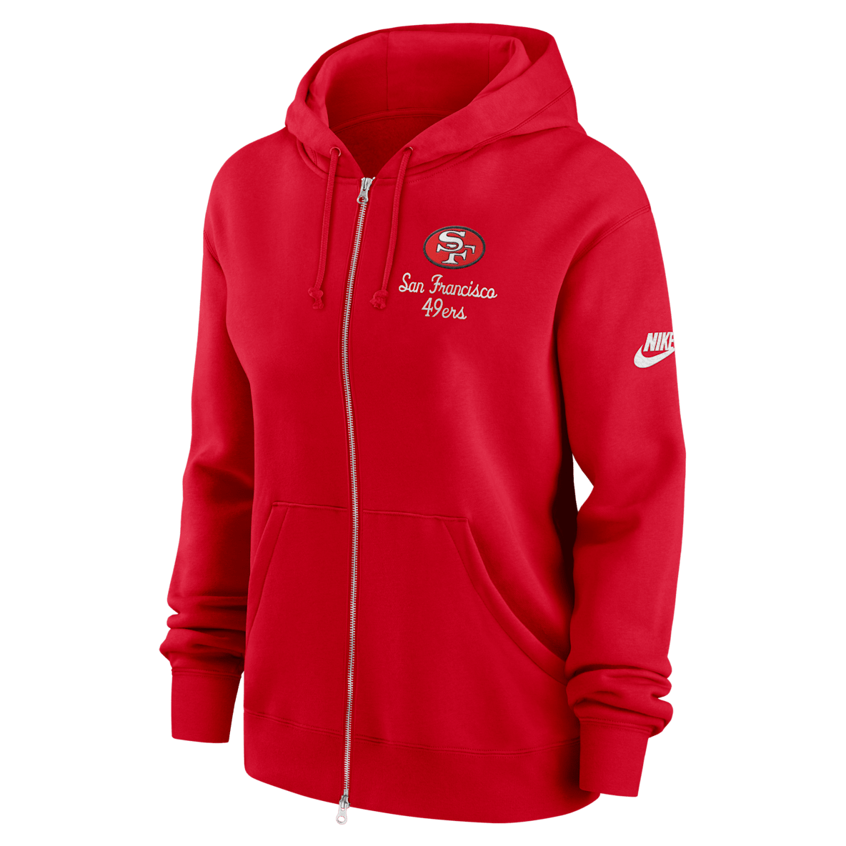 San Francisco 49ers Phoenix Rewind San Francisco 49ers Phoenix Rewind Sudadera con gorro Nike de la NFL de cierre completo para mujer