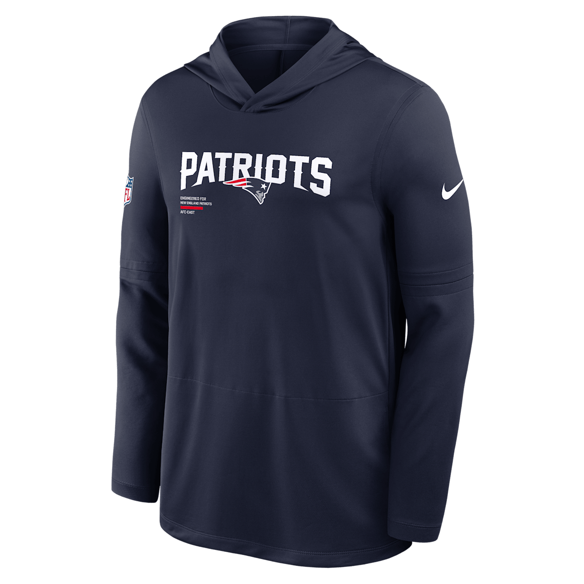 New England Patriots Pure Fury Sideline New England Patriots Pure Fury Sideline Men's Nike Dri-FIT NFL Long-Sleeve Hooded Top