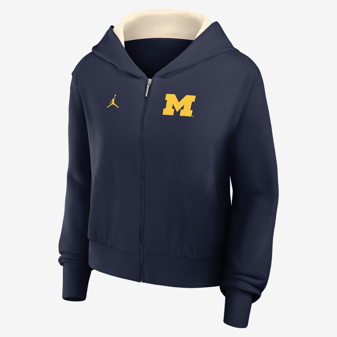 Michigan Mantra Sudadera con gorro universitaria marca Jordan de cierre completo para mujer