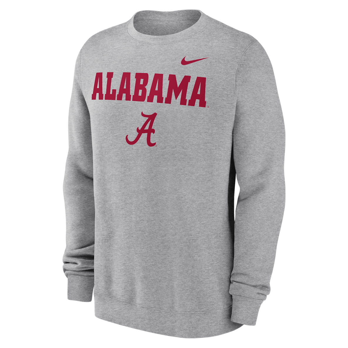 Alabama Crimson Tide Primetime Primary Stack Sudadera de cuello redondo sin cierre universitaria Nike para hombre