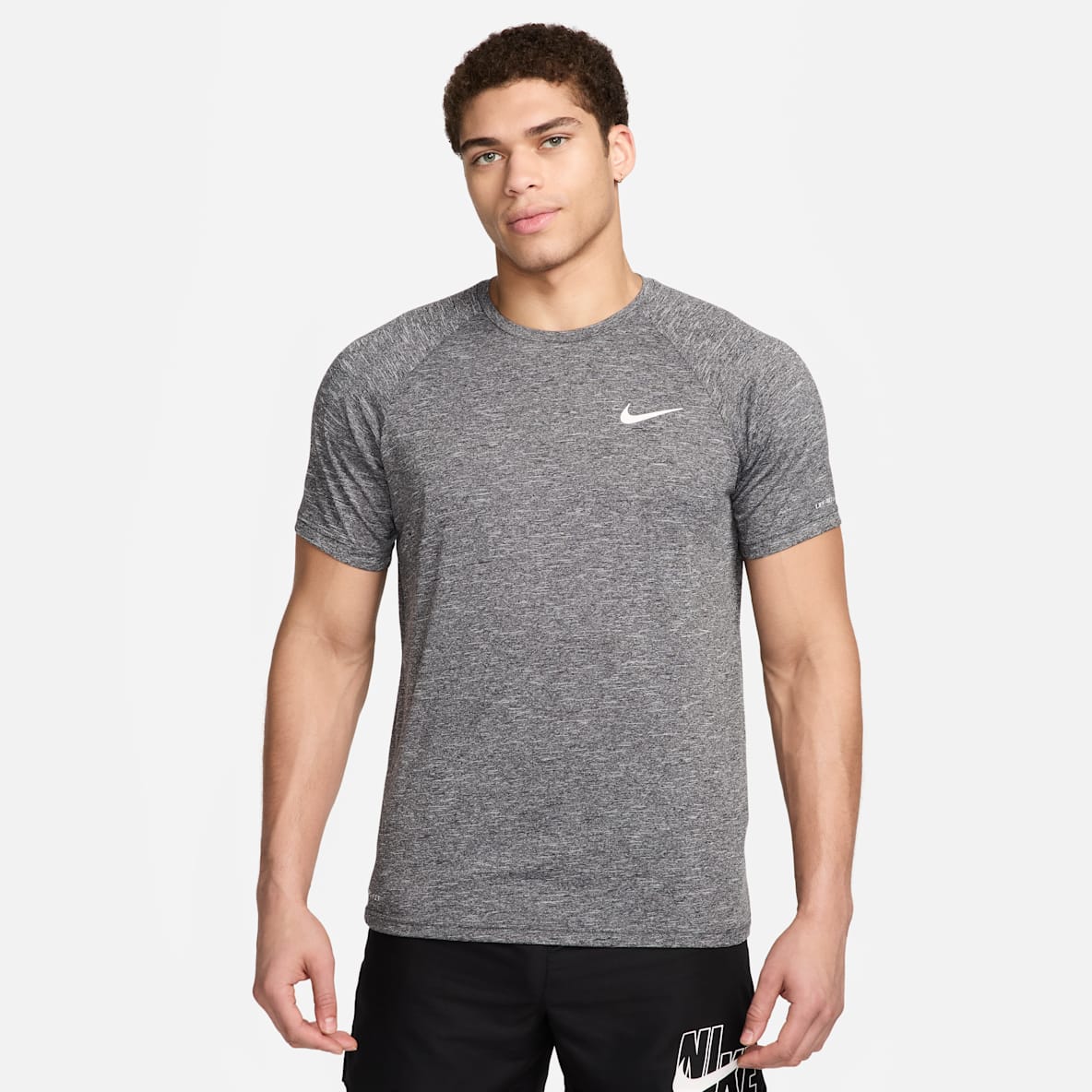 Nike Men's Heathered Short-Sleeve Hydroguard Swim Shirt