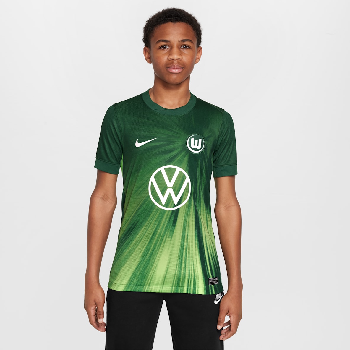 Vfl Wolfsburg 2025/2026 Stadium Home Vfl Wolfsburg 2025/2026 Stadium Home Kortærmet Nike Dri-FIT Replica-fodboldtrøje til unge
