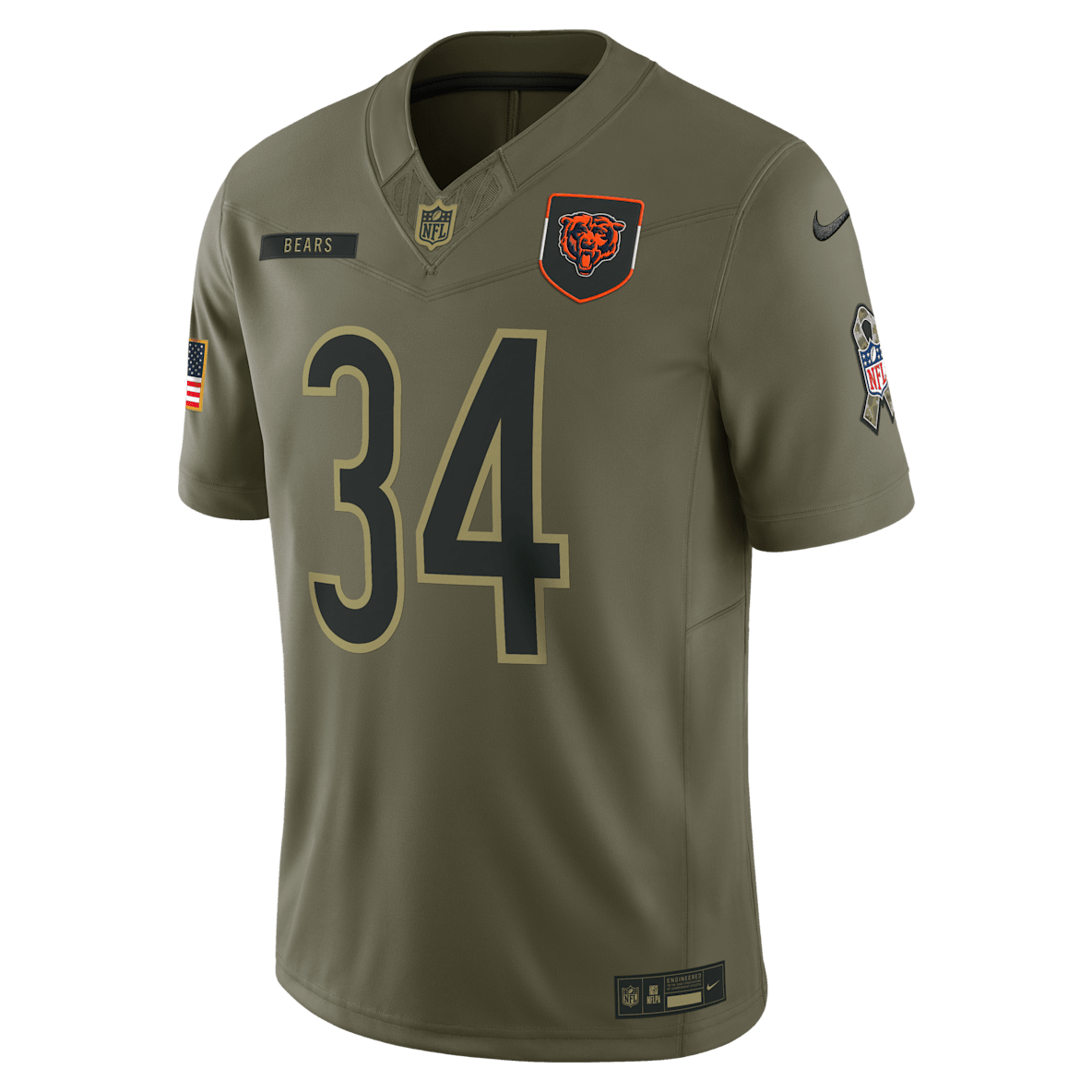 Walter Payton Chicago Bears Salute to Service Retired Walter Payton Chicago Bears Salute to Service Retired Men's Nike Dri-FIT NFL Limited Jersey