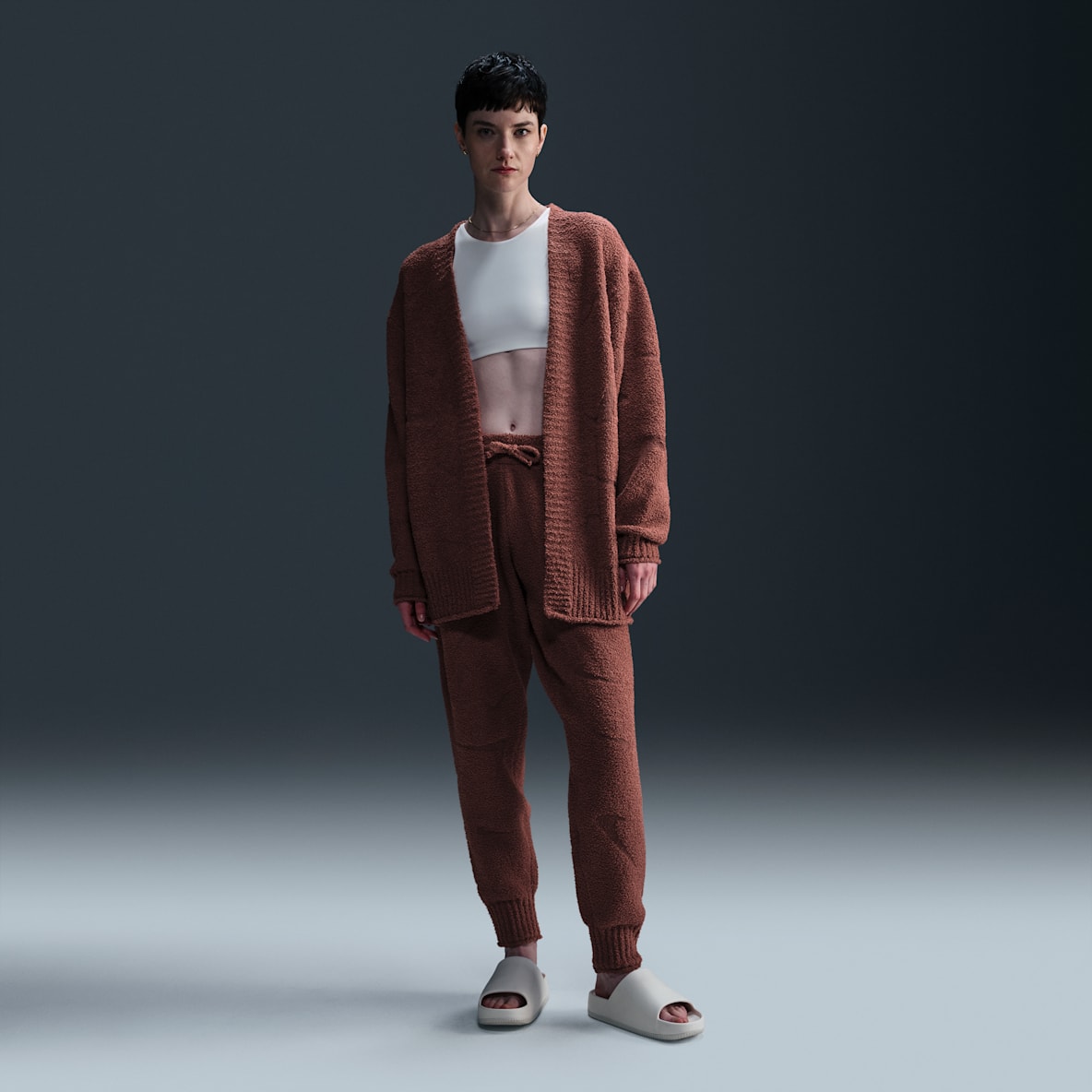 Nike Sportswear Phoenix Cozy Bouclé Nike Sportswear Phoenix Cozy Bouclé Pants de tejido Knit oversized de tiro alto para mujer
