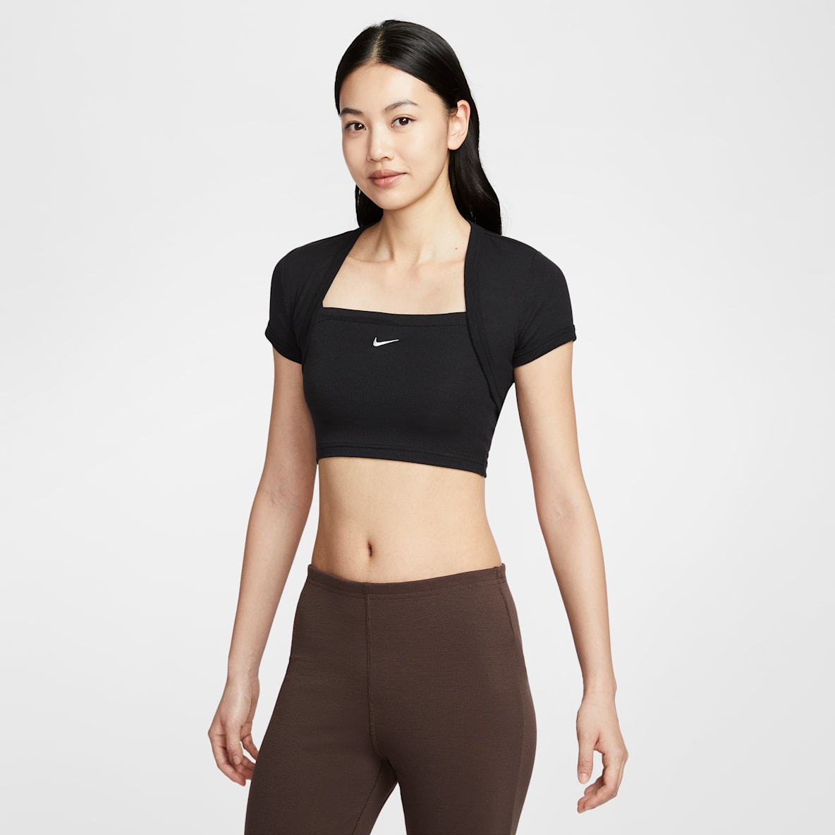Nike Sportswear Chill Knit Nike Sportswear Chill Knit Women's Tight Cropped Mini-Rib 2-in-1 Top