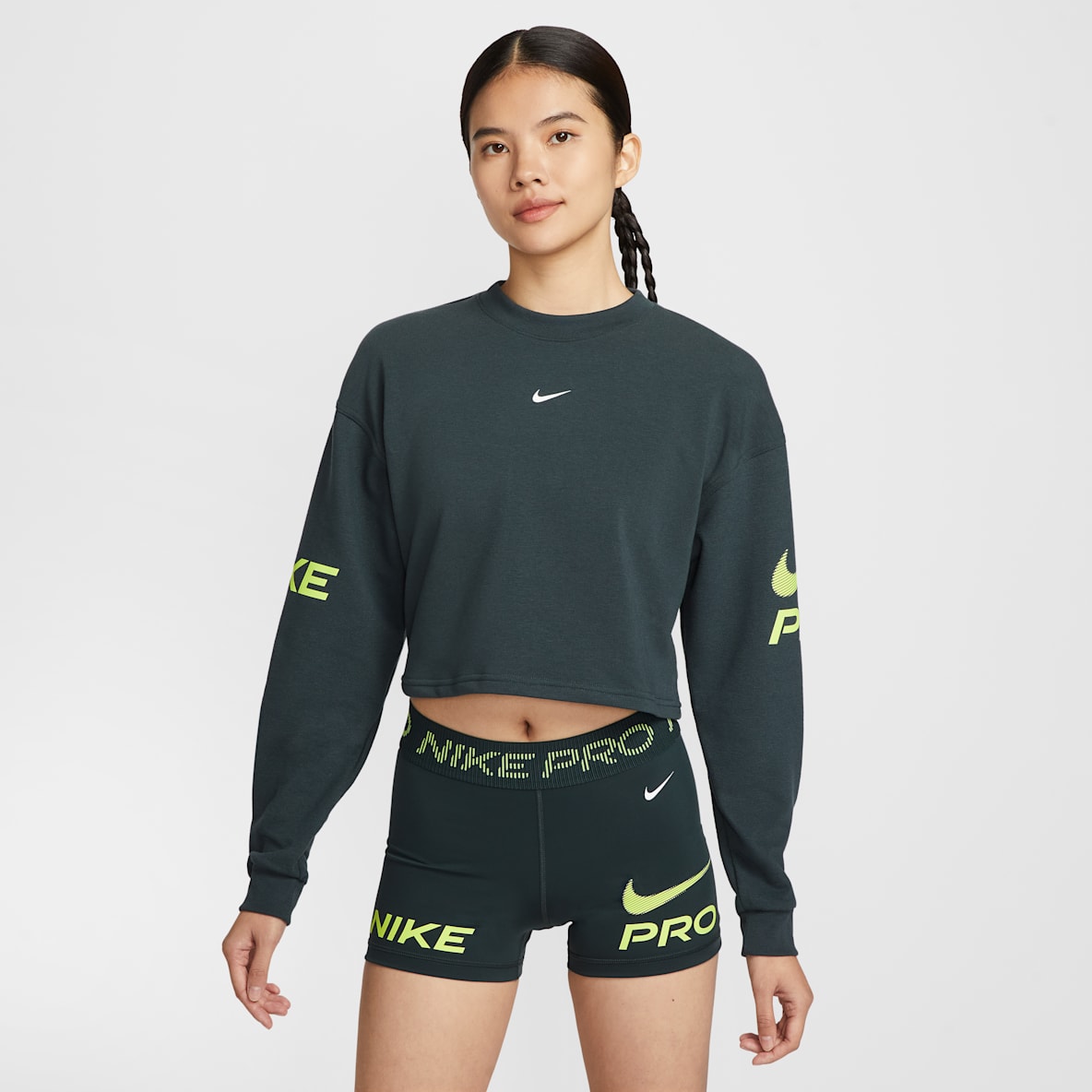 Nike Pro Nike Pro Women's Dri-FIT Loose Crew-Neck French Terry Sweatshirt