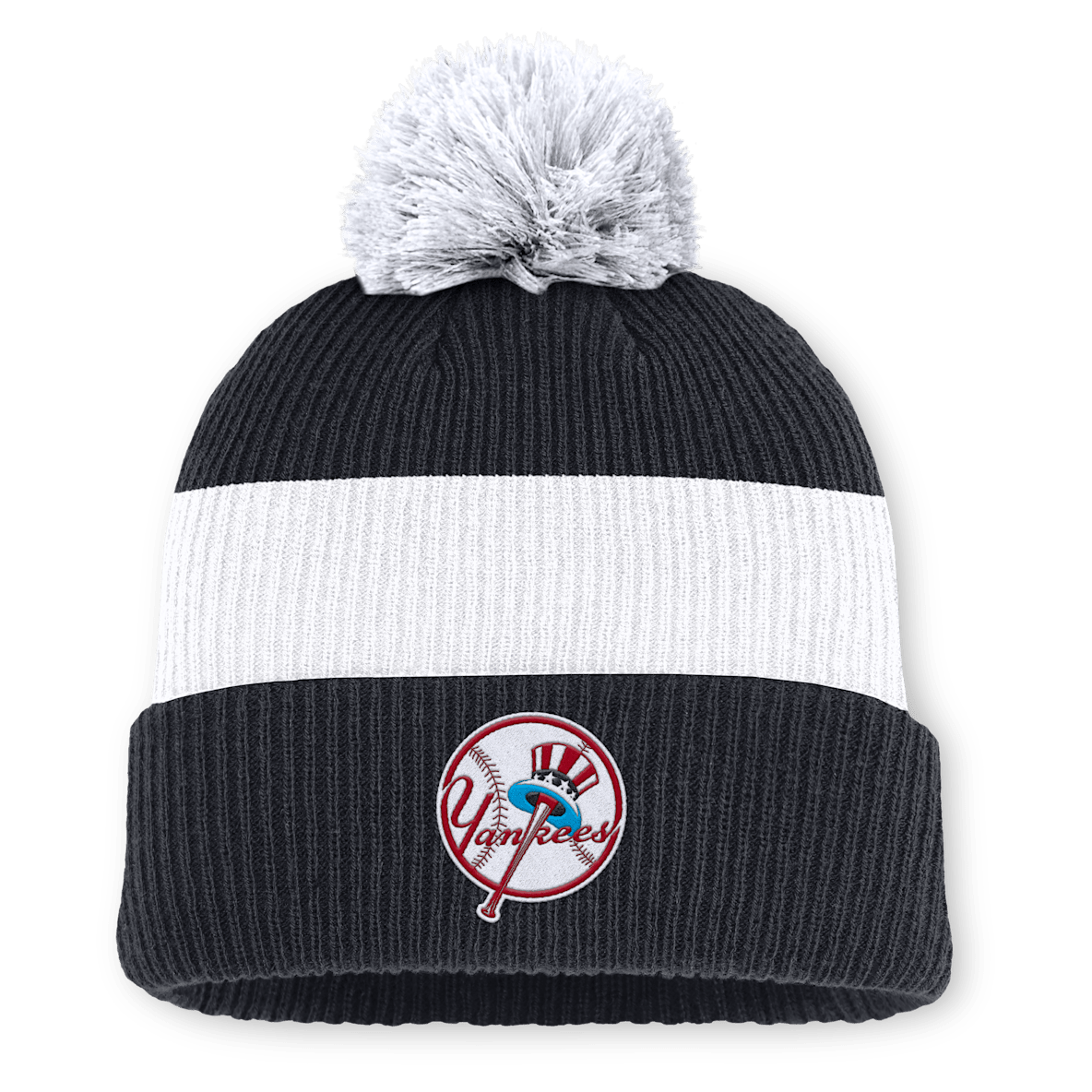 New York Yankees Cooperstown Peak New York Yankees Cooperstown Peak Men's Nike MLB Cuffed Pom Beanie